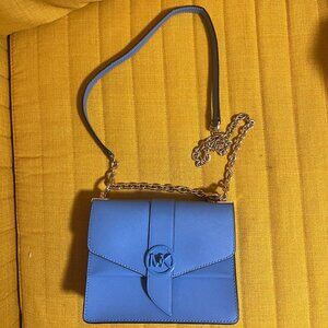 Michael Kors Blue Saffiano Leather Greenwich Small Crossbody Bag